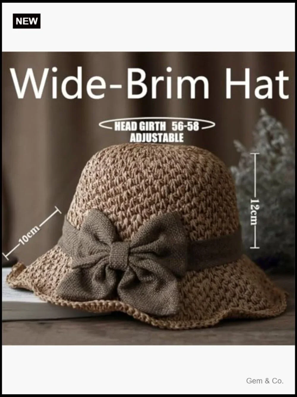 Ruffled Bow Straw Sun Hat Foldable UPF 50+ Breathable for Travel